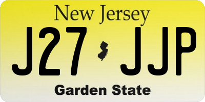 NJ license plate J27JJP