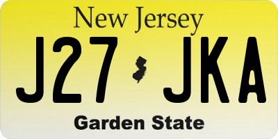 NJ license plate J27JKA