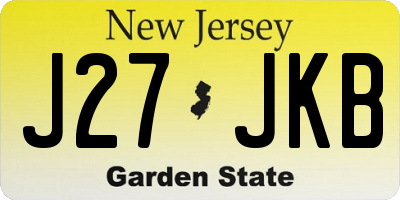 NJ license plate J27JKB