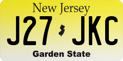NJ license plate J27JKC