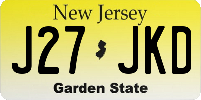 NJ license plate J27JKD