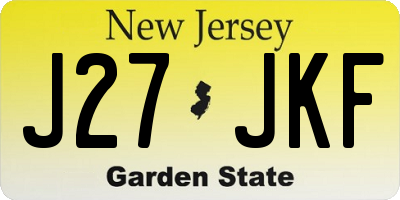 NJ license plate J27JKF