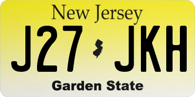 NJ license plate J27JKH
