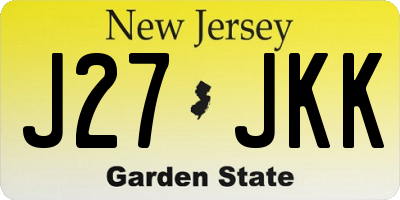 NJ license plate J27JKK