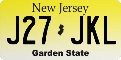 NJ license plate J27JKL