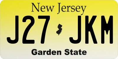 NJ license plate J27JKM