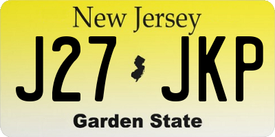 NJ license plate J27JKP