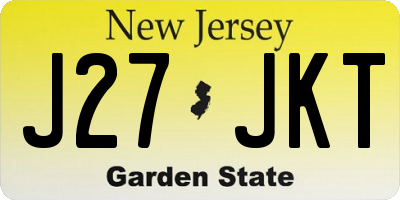 NJ license plate J27JKT