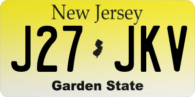 NJ license plate J27JKV