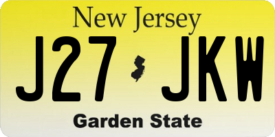NJ license plate J27JKW