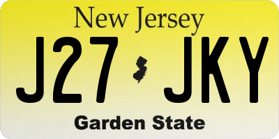 NJ license plate J27JKY