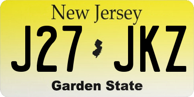 NJ license plate J27JKZ