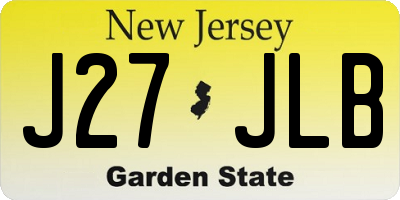 NJ license plate J27JLB