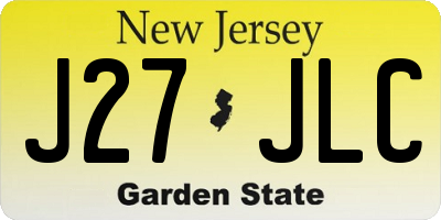 NJ license plate J27JLC