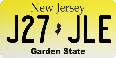 NJ license plate J27JLE