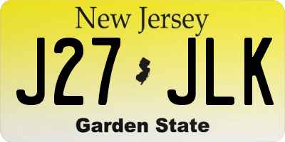 NJ license plate J27JLK