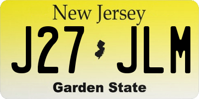 NJ license plate J27JLM
