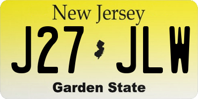 NJ license plate J27JLW