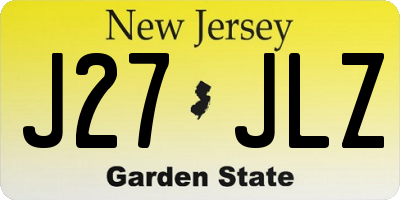 NJ license plate J27JLZ