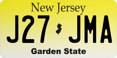 NJ license plate J27JMA