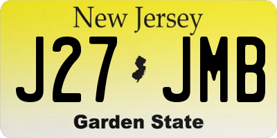 NJ license plate J27JMB