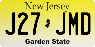 NJ license plate J27JMD