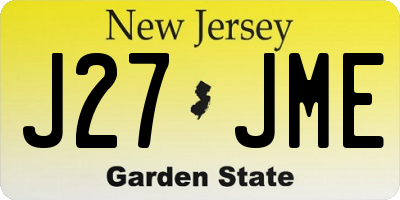 NJ license plate J27JME