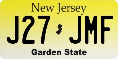 NJ license plate J27JMF