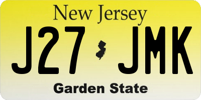 NJ license plate J27JMK