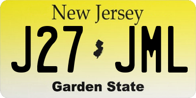 NJ license plate J27JML