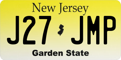 NJ license plate J27JMP