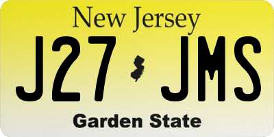 NJ license plate J27JMS