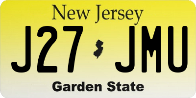 NJ license plate J27JMU