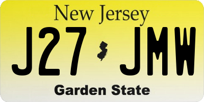 NJ license plate J27JMW