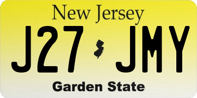NJ license plate J27JMY
