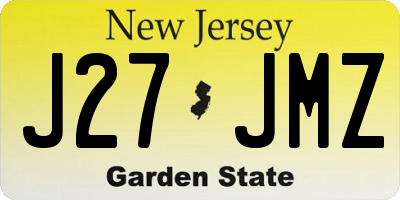 NJ license plate J27JMZ