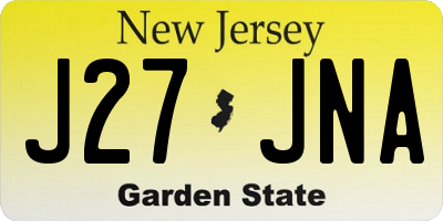 NJ license plate J27JNA