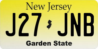 NJ license plate J27JNB