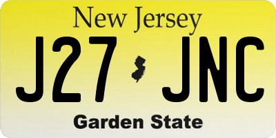 NJ license plate J27JNC