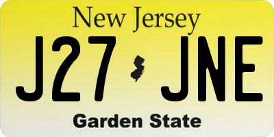 NJ license plate J27JNE
