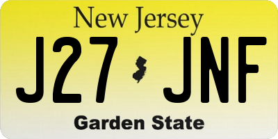 NJ license plate J27JNF