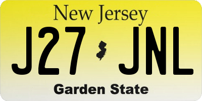 NJ license plate J27JNL