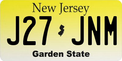 NJ license plate J27JNM