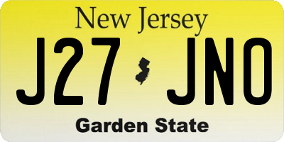 NJ license plate J27JNO