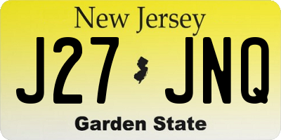 NJ license plate J27JNQ