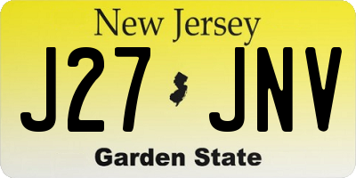 NJ license plate J27JNV