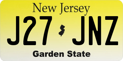 NJ license plate J27JNZ