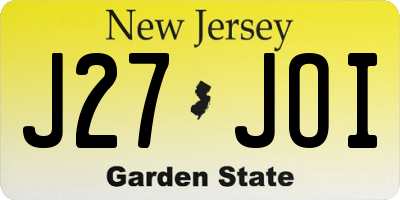 NJ license plate J27JOI