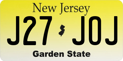 NJ license plate J27JOJ