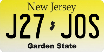 NJ license plate J27JOS